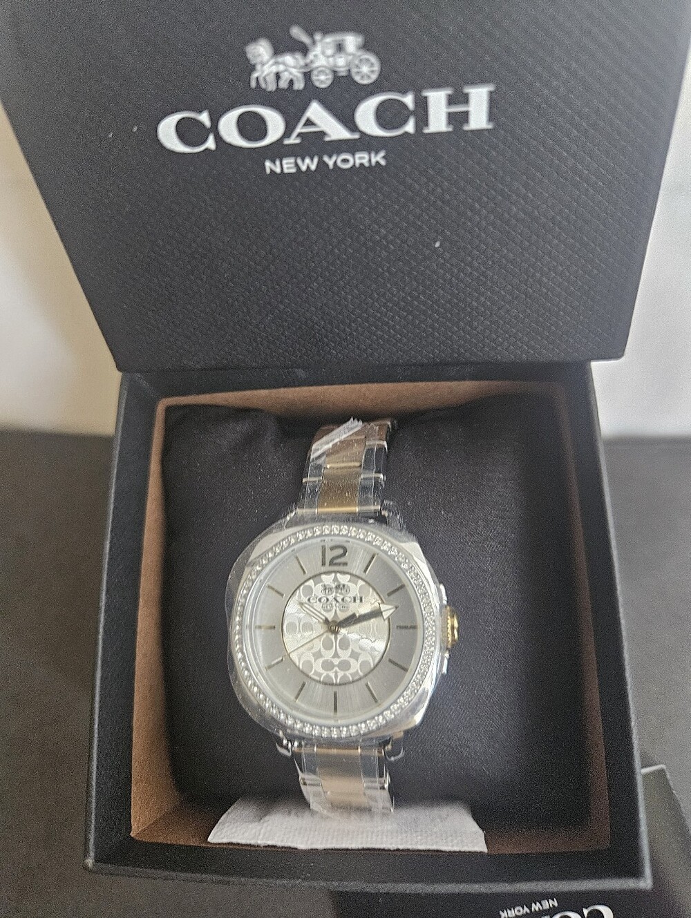 Coach Boyfriend Crystal Women's Watch 34mm Two-tone Stainless Steel Iink